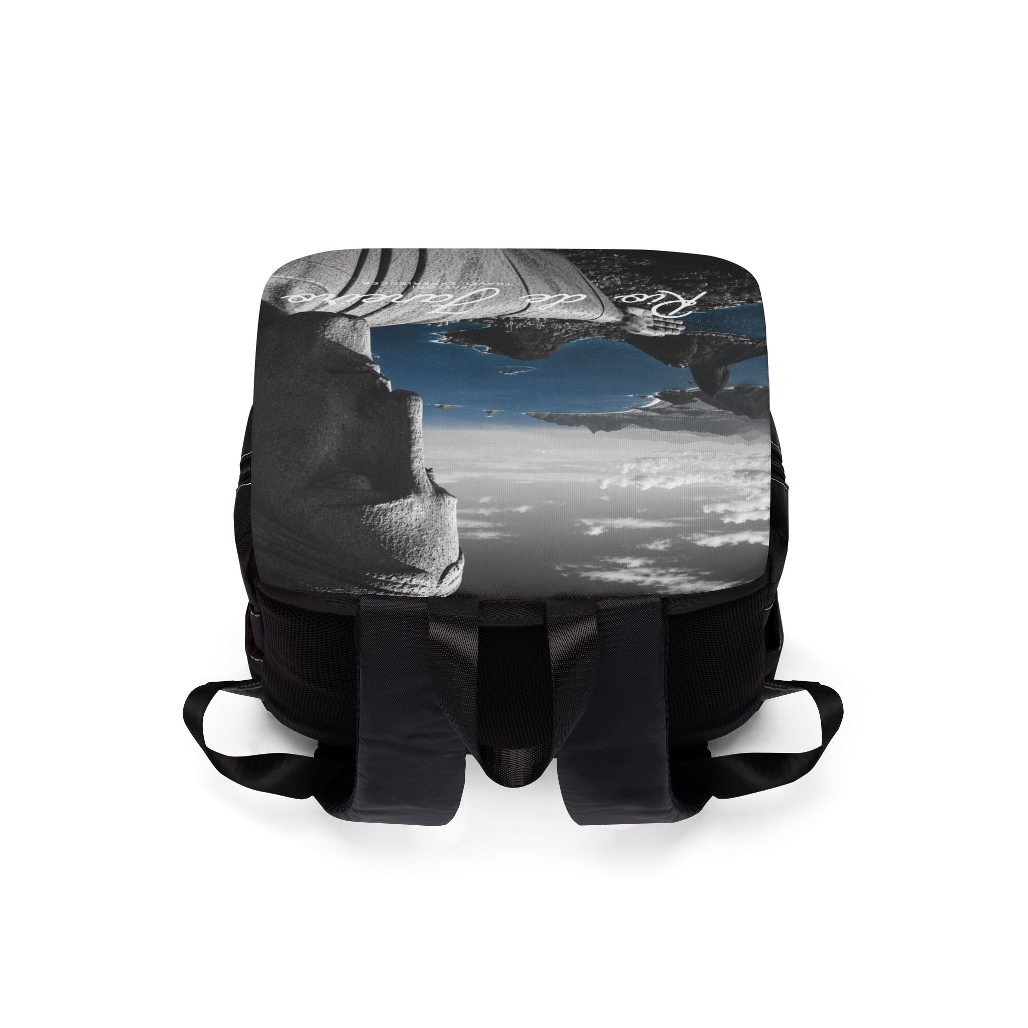 Luxury Rio de Janeiro Black & White Backpack | Premium Oxford Canvas Travel Backpack