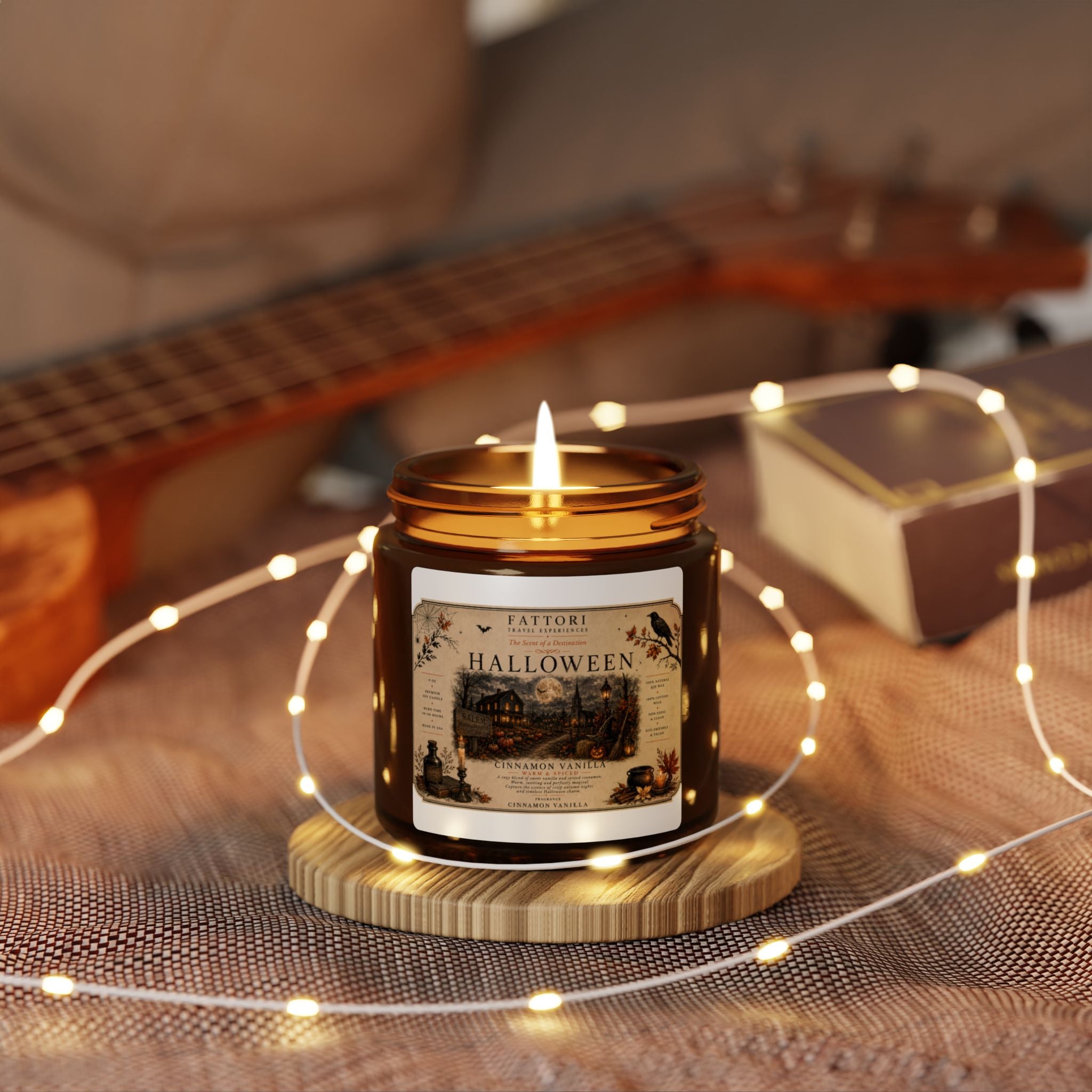 Halloween Scented Soy Candle —  Vanilla & Cinnamon / Autumn Woods