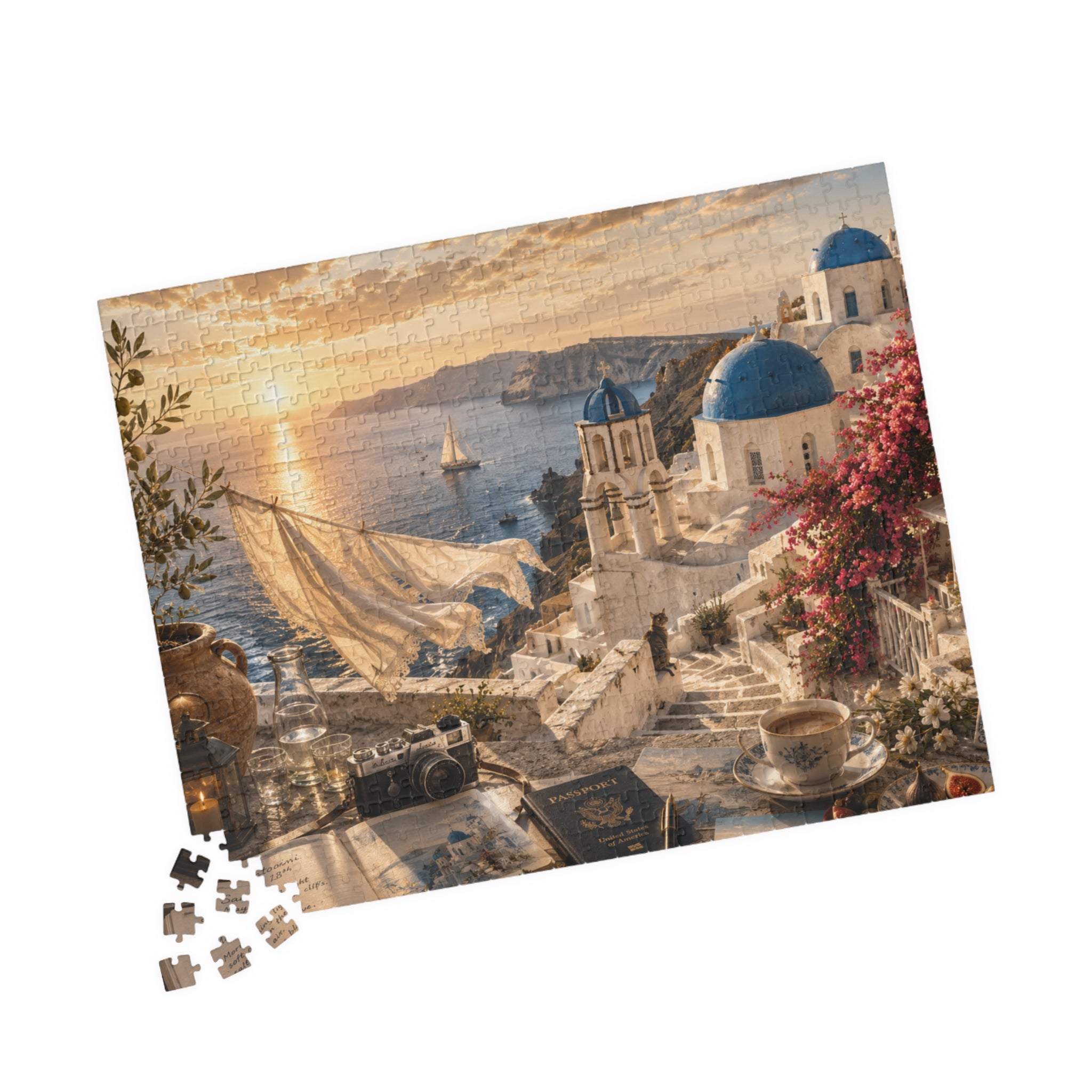 Luxury Santorini Morning Puzzle | Greece | 520 Piece Travel Puzzle