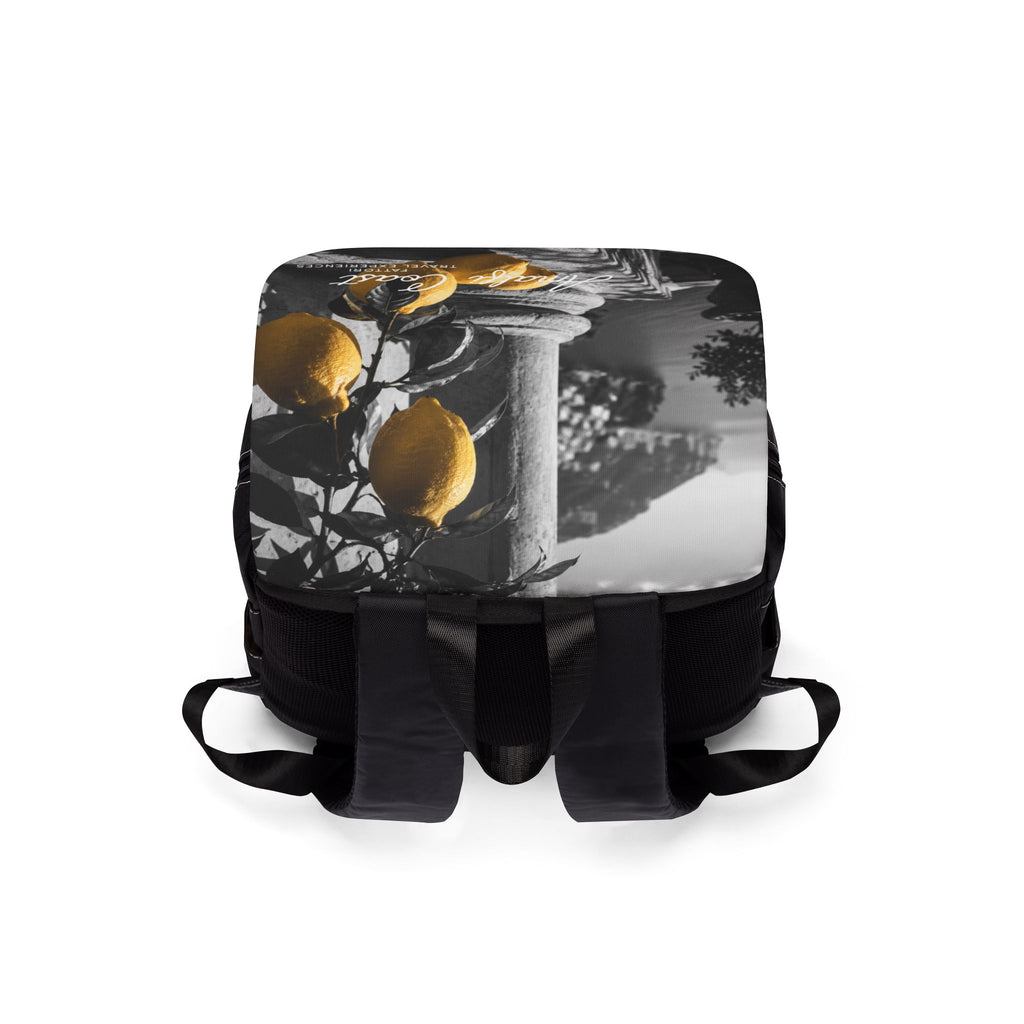 Luxury Amalfi Coast Backpack | Black & White Collection | Premium Oxford Canvas Travel Backpack
