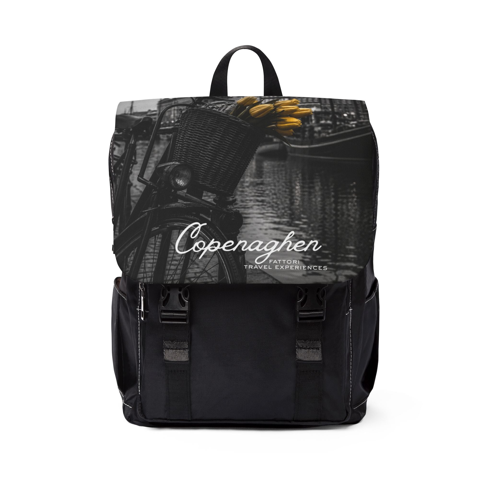 Luxury Copenhagen Backpack | Black & White Collection | Premium Oxford Canvas Travel Backpack