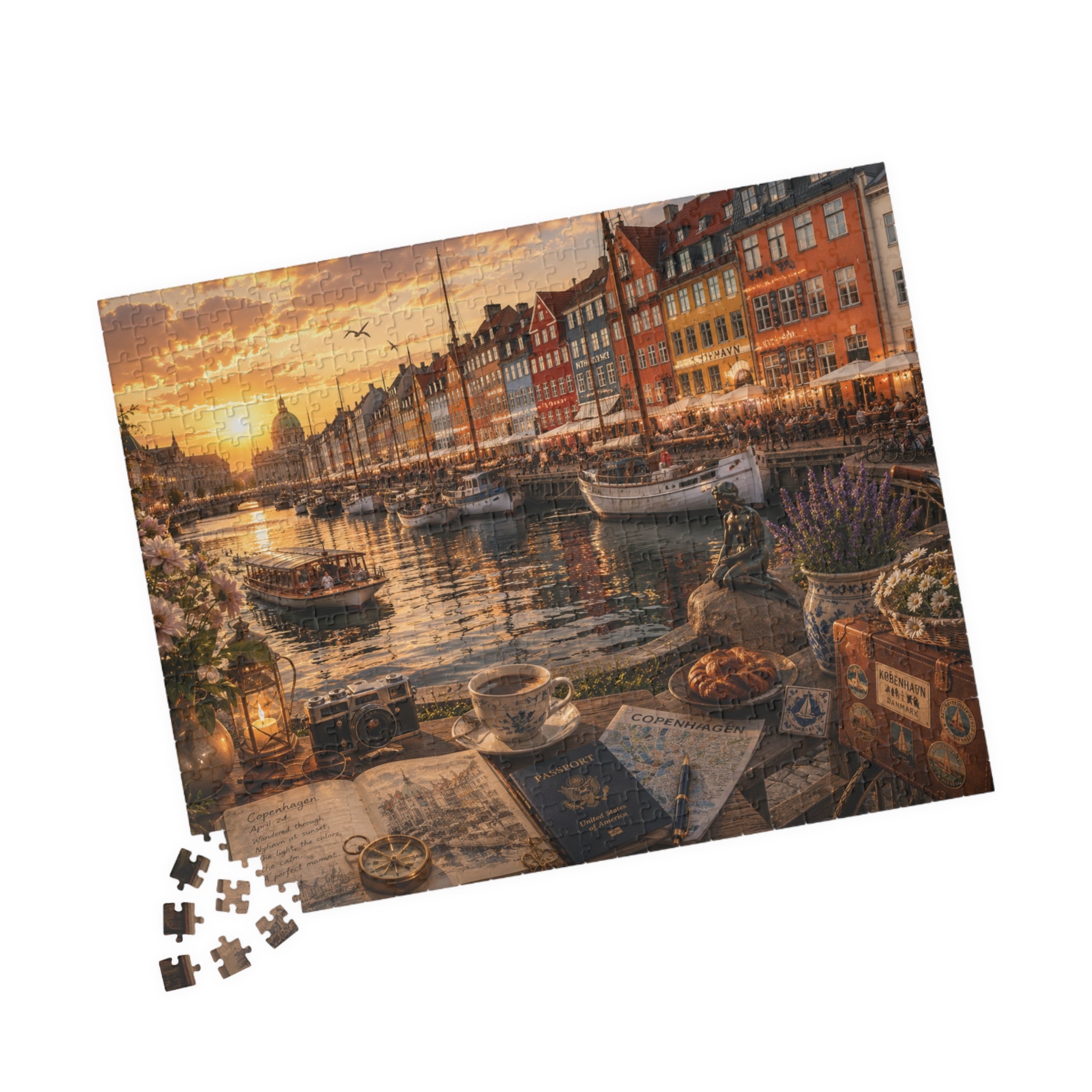 Luxury Copenhagen Pure Minimal Puzzle | Denmark | 520 Piece Travel Puzzle