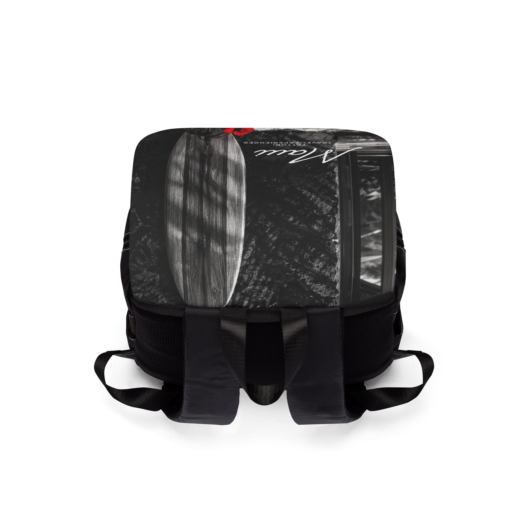 Luxury Maui Black & White Backpack | Premium Oxford Canvas Travel Backpack