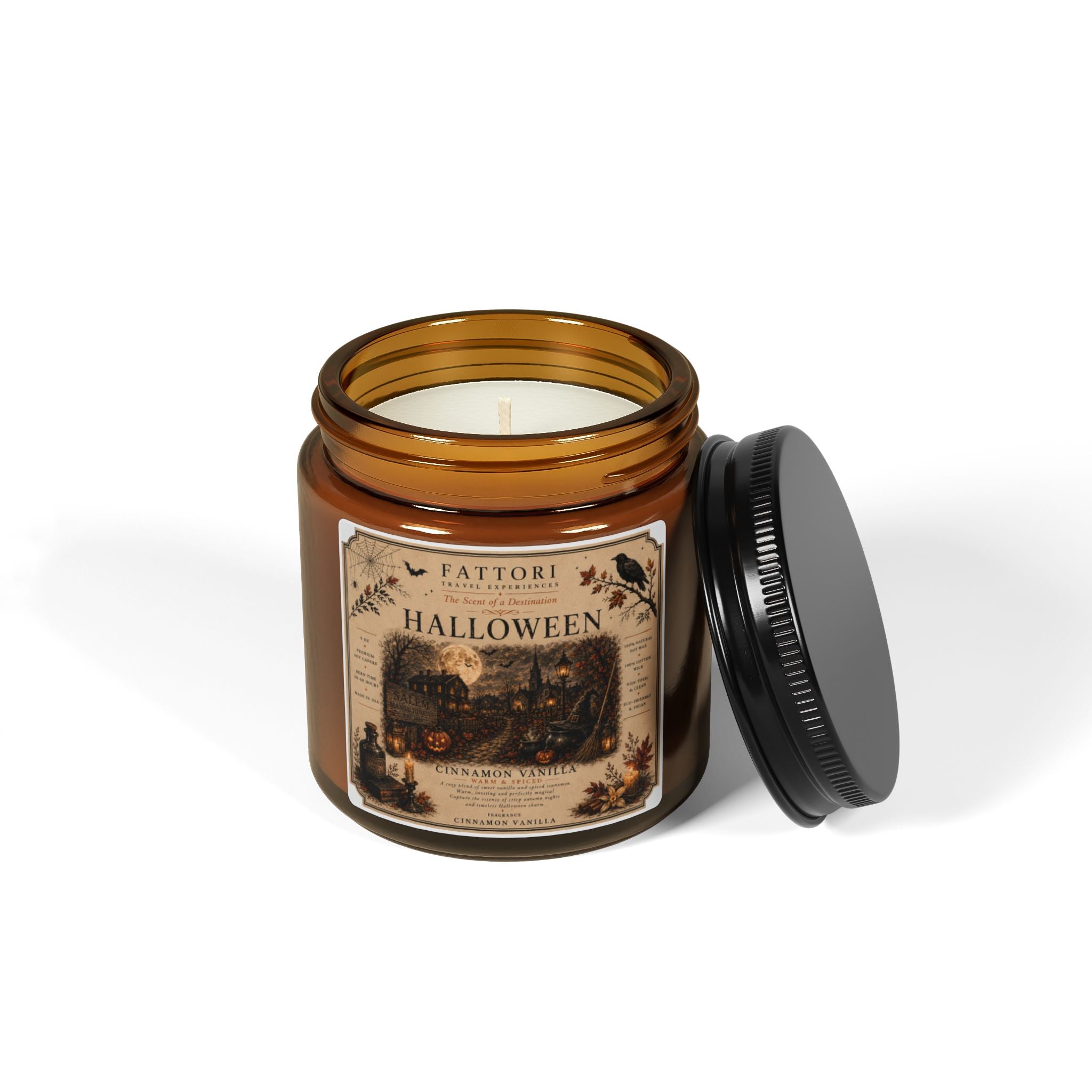 Halloween Scented Soy Candle —  Spiced Pumpkin & Autumn Woods