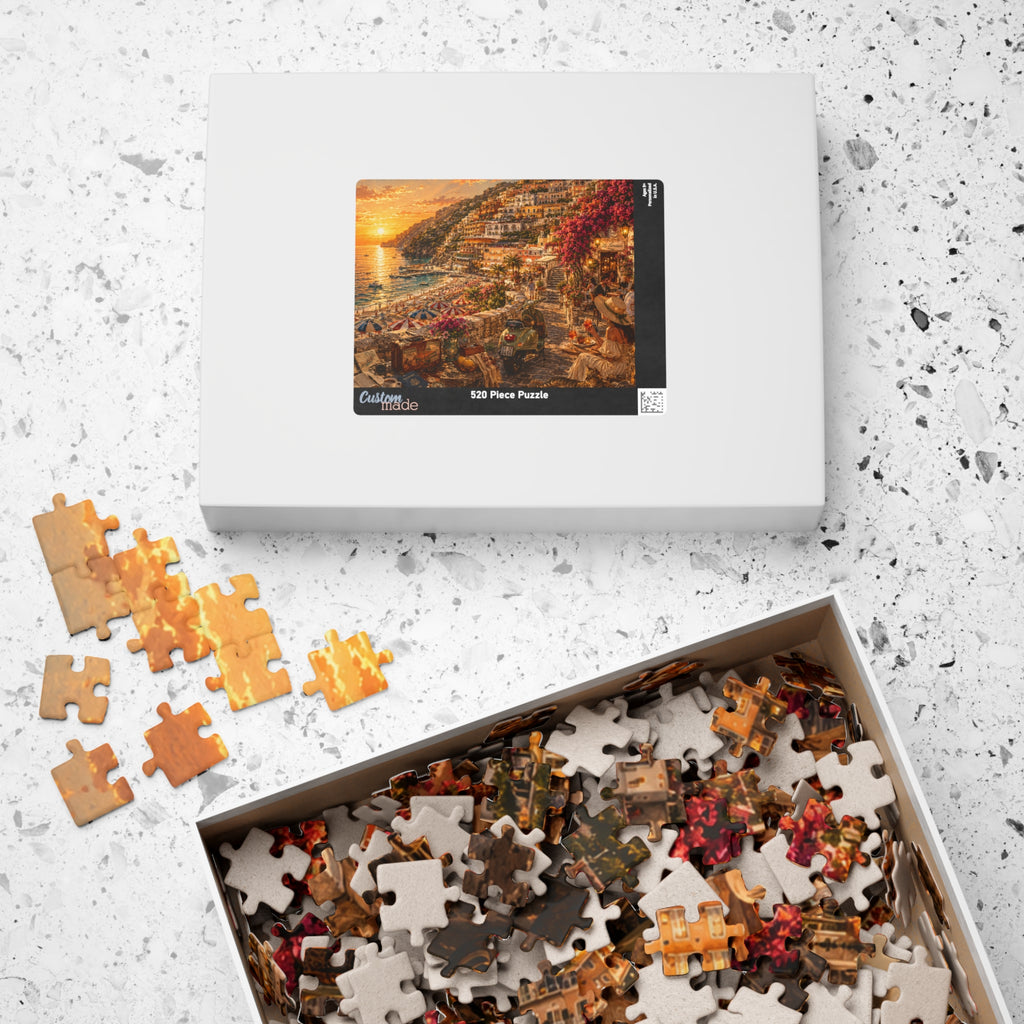 Luxury Positano Sunset Puzzle | Amalfi Coast | 520 Piece Travel Puzzle