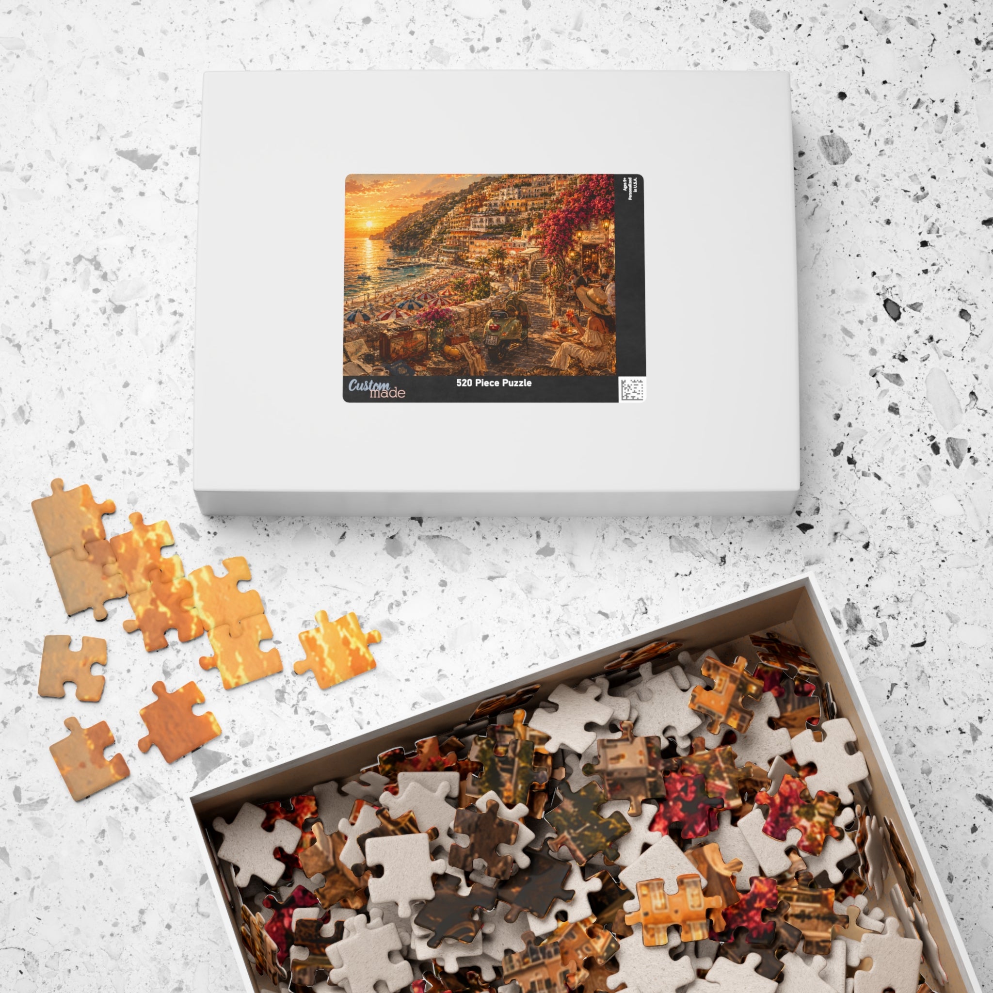 Luxury Positano Sunset Puzzle | Amalfi Coast | 520 Piece Travel Puzzle