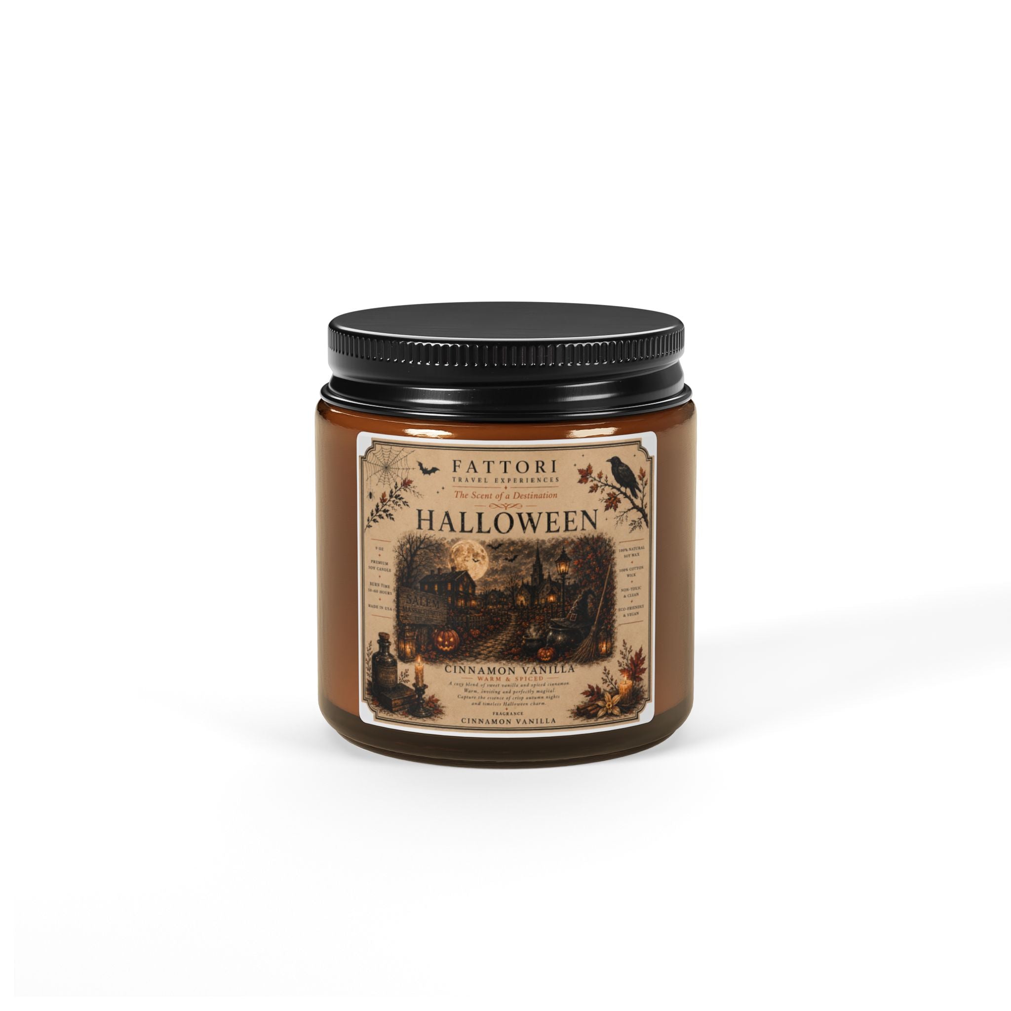 Halloween Scented Soy Candle —  Spiced Pumpkin & Autumn Woods