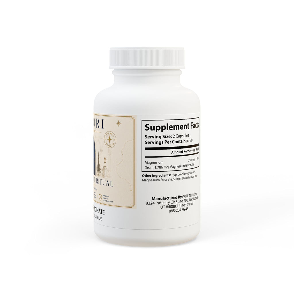TRAVEL NIGHT RITUAL — Evening Magnesium Glycinate | 60 Capsules