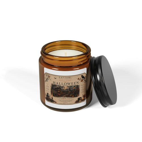 Halloween Scented Soy Candle —  Vanilla & Cinnamon / Autumn Woods