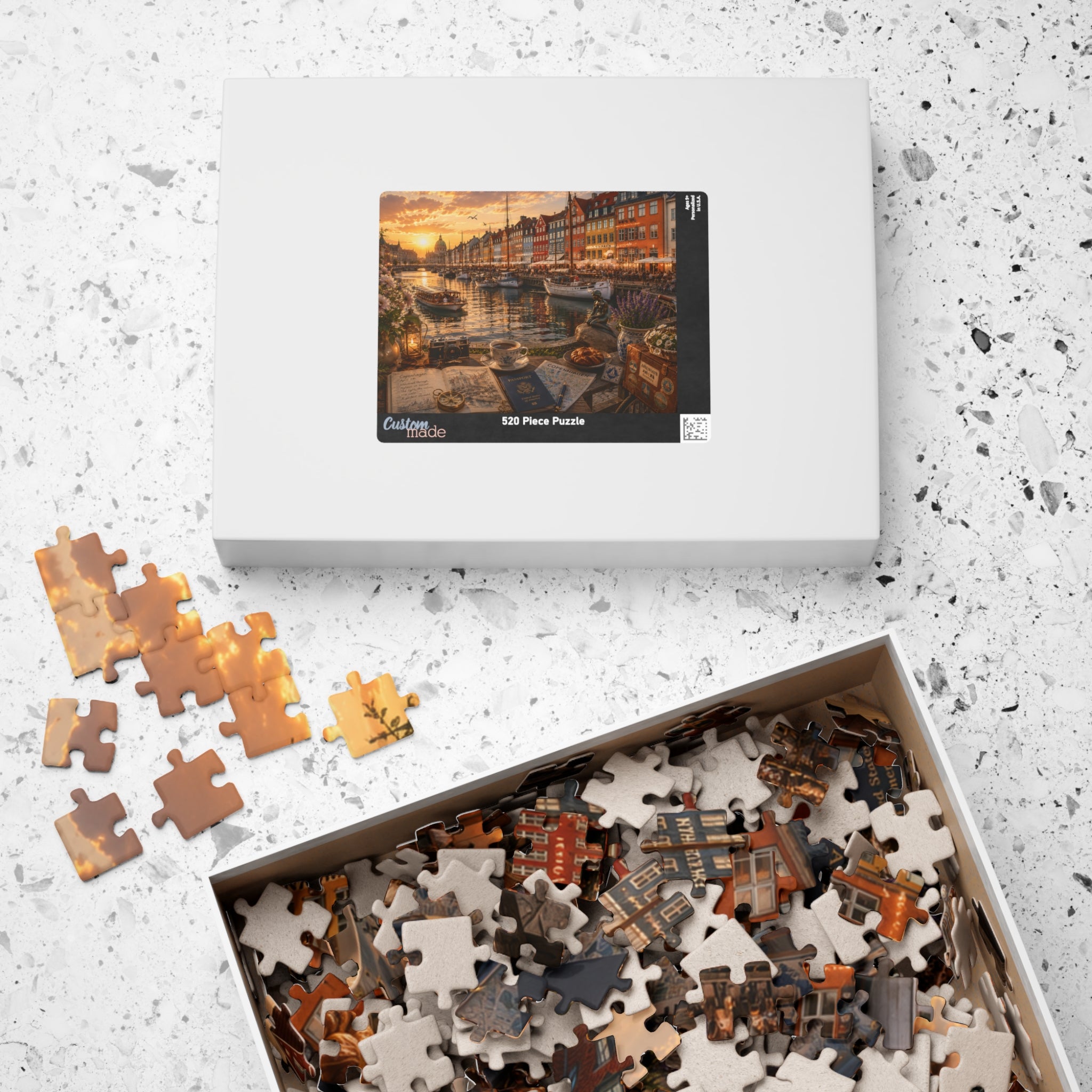 Luxury Copenhagen Pure Minimal Puzzle | Denmark | 520 Piece Travel Puzzle