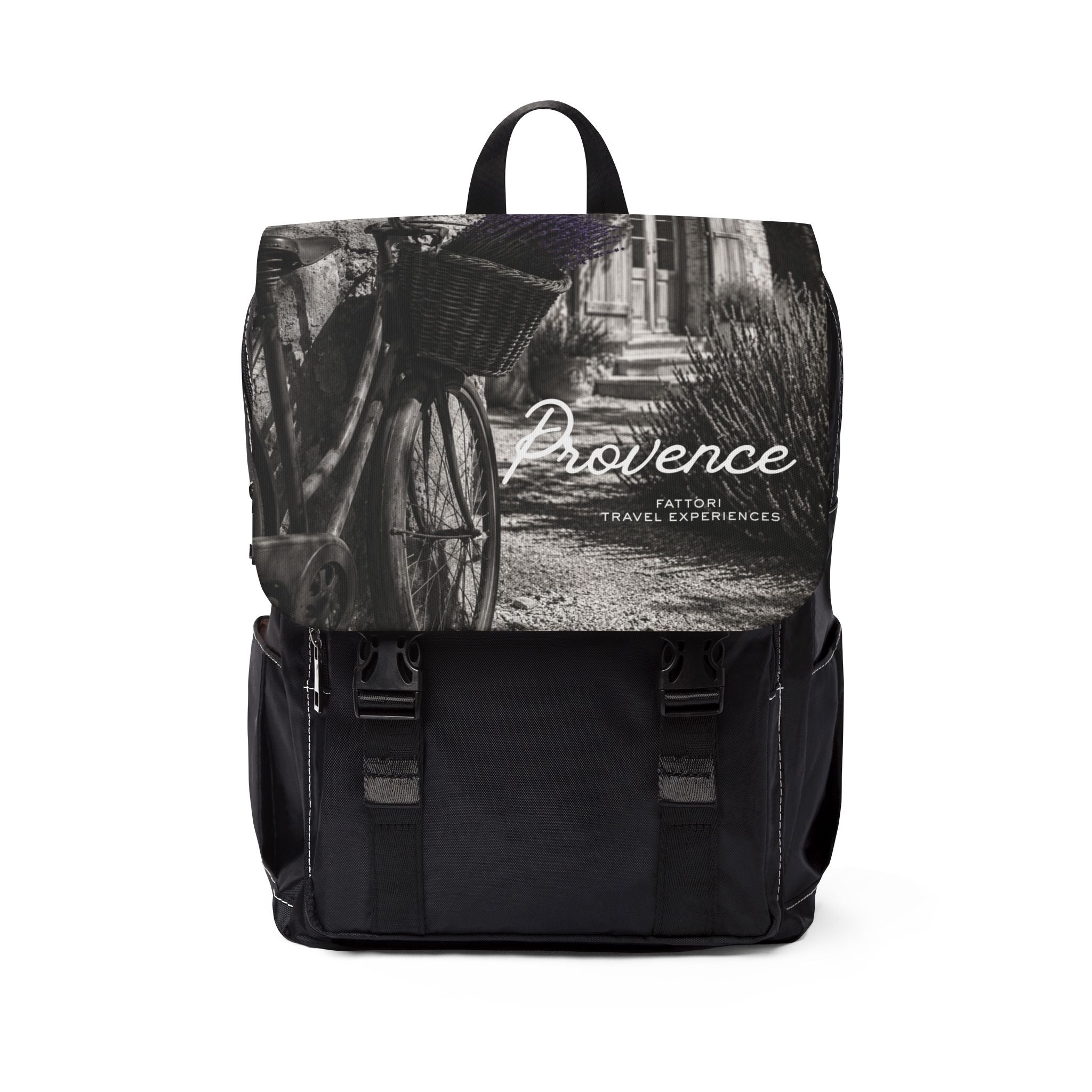 Luxury Provence Black & White Backpack | Premium Oxford Canvas Travel Backpack