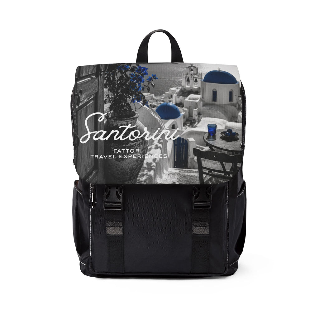 Luxury Santorini Backpack | Black & White Collection | Premium Oxford Canvas Travel Backpack