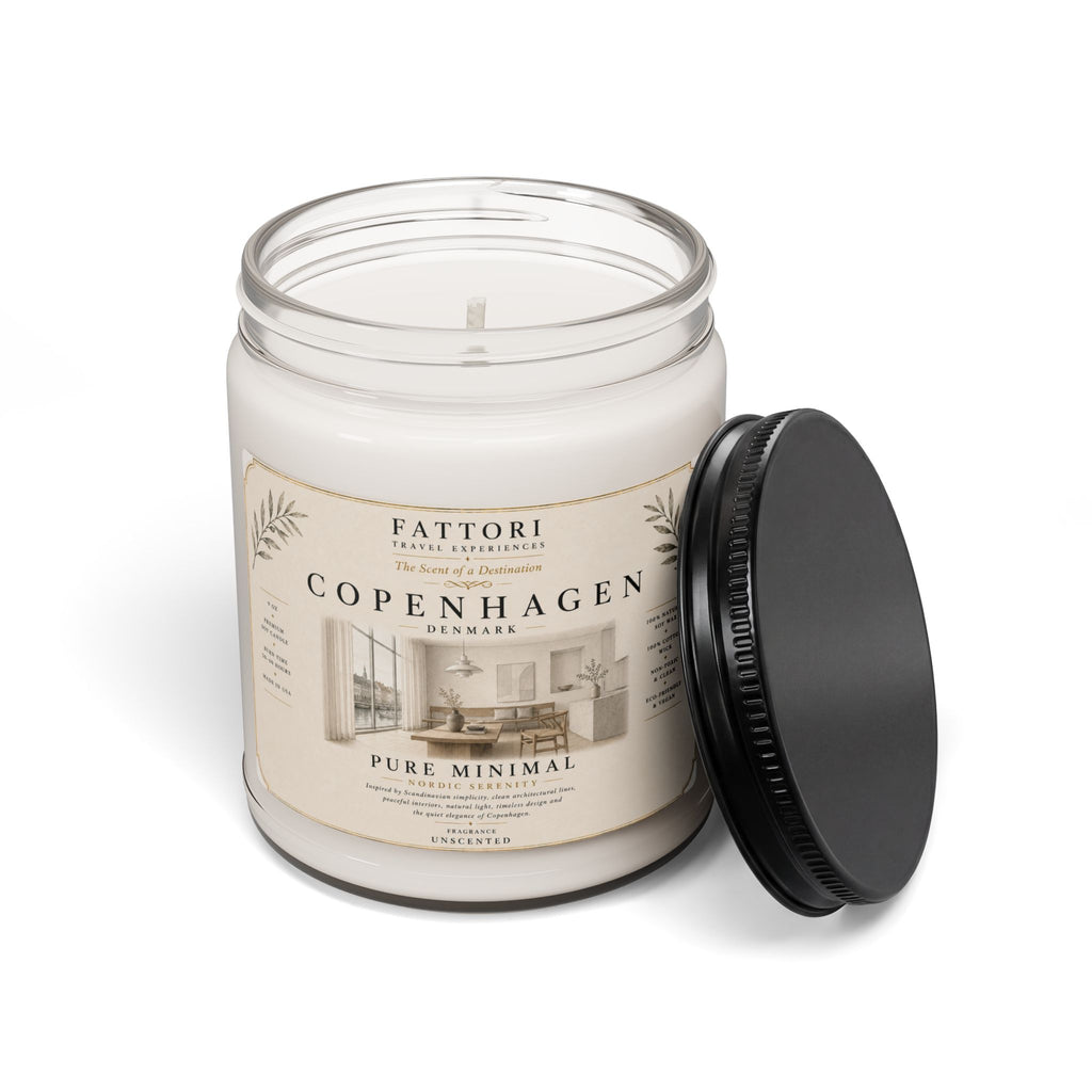 Luxury Copenhagen Pure Minimal Soy Candle | Fragrance-Free | 9oz Travel Candle