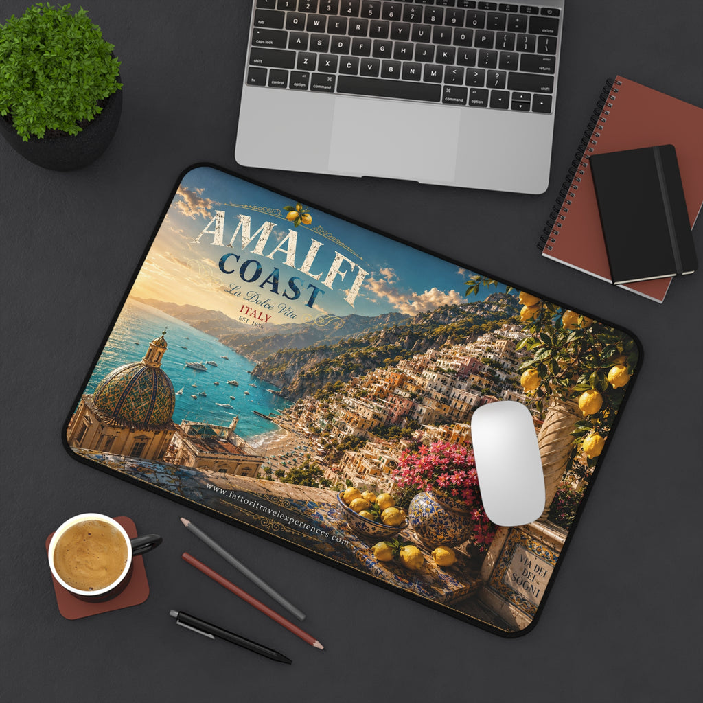 Amalfi Coast Desk Mat — Vintage Italy Seaside Mouse Pad