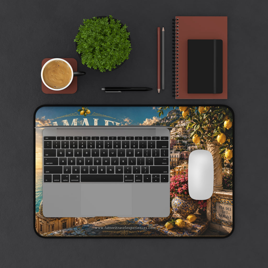 Amalfi Coast Desk Mat — Vintage Italy Seaside Mouse Pad