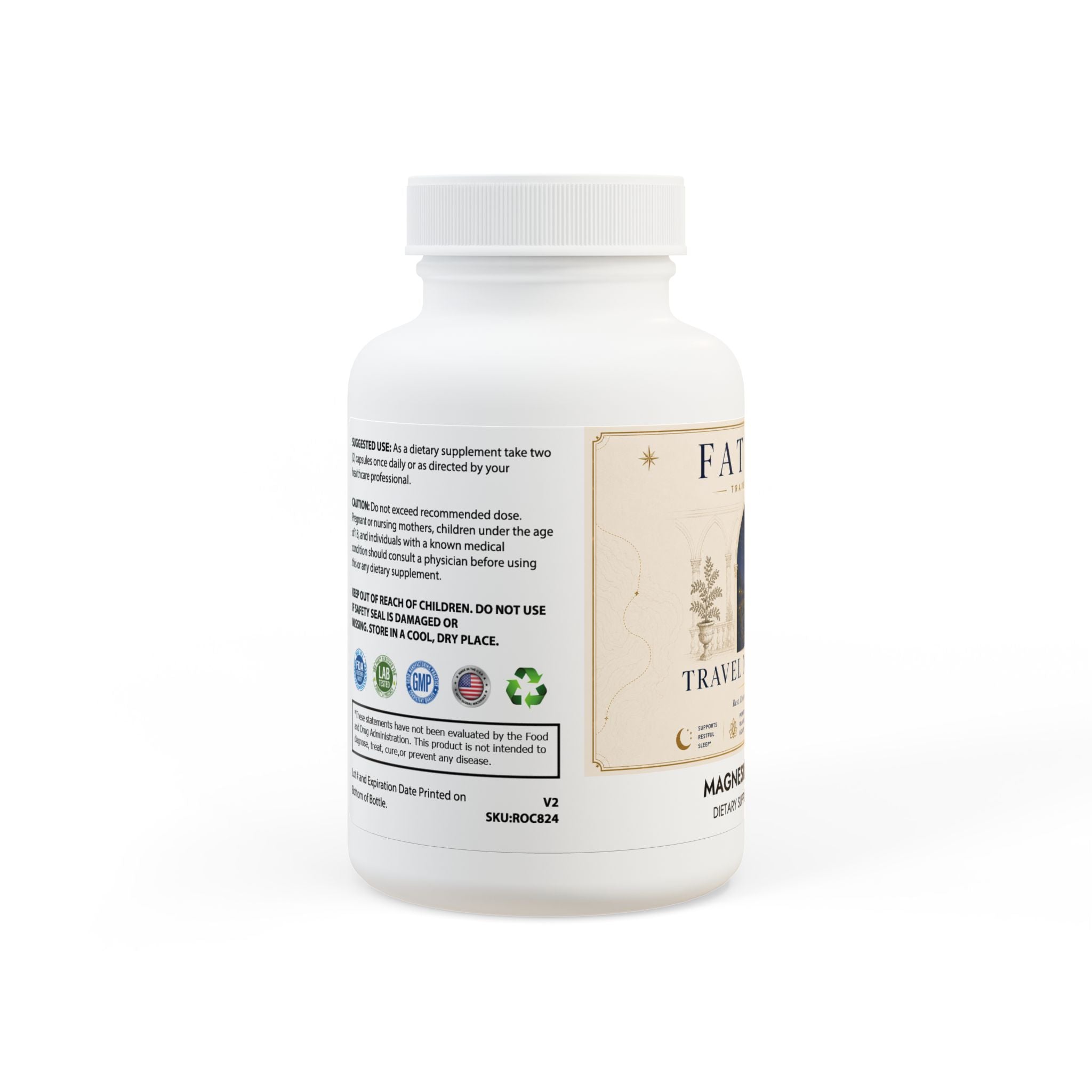 TRAVEL NIGHT RITUAL — Evening Magnesium Glycinate | 60 Capsules