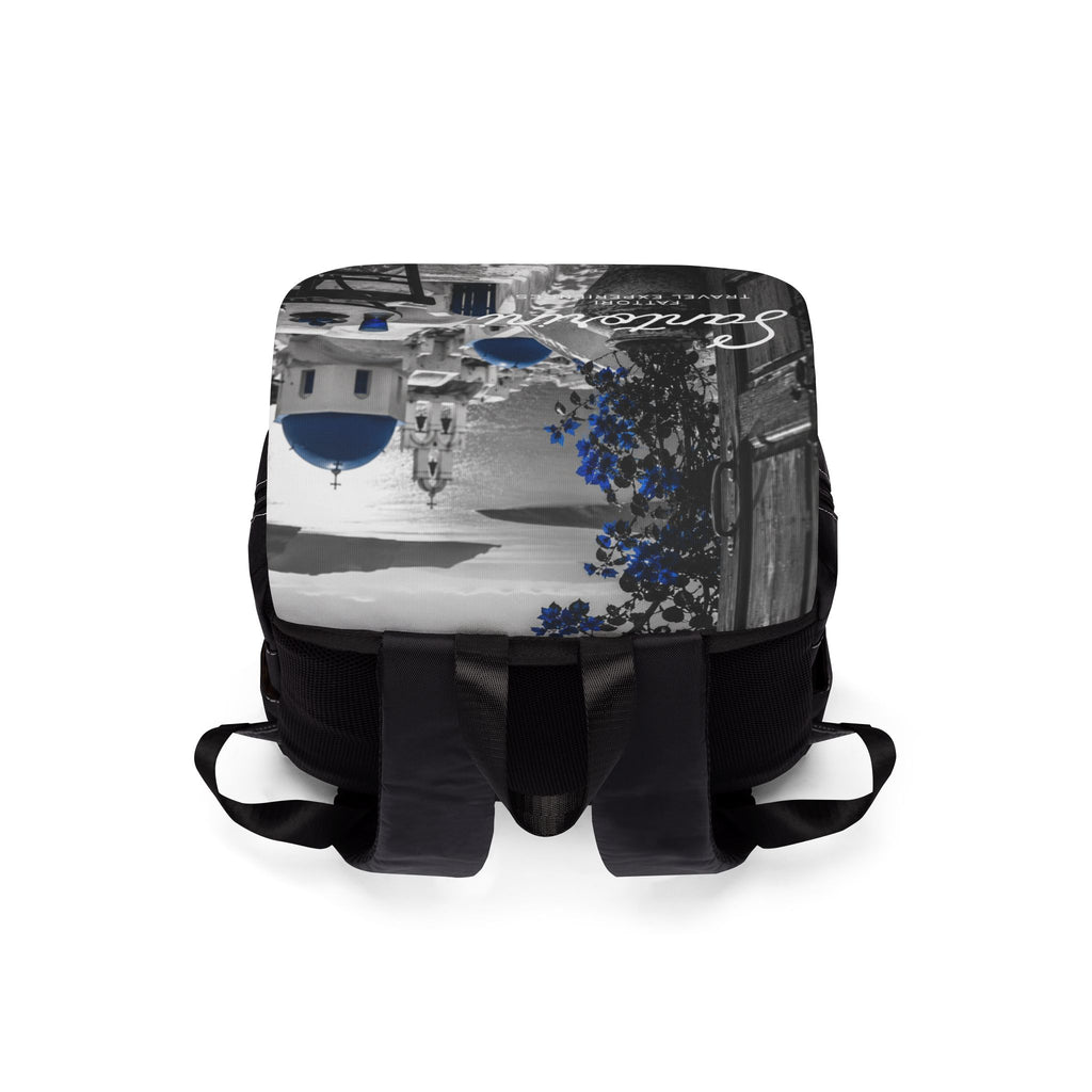 Luxury Santorini Backpack | Black & White Collection | Premium Oxford Canvas Travel Backpack