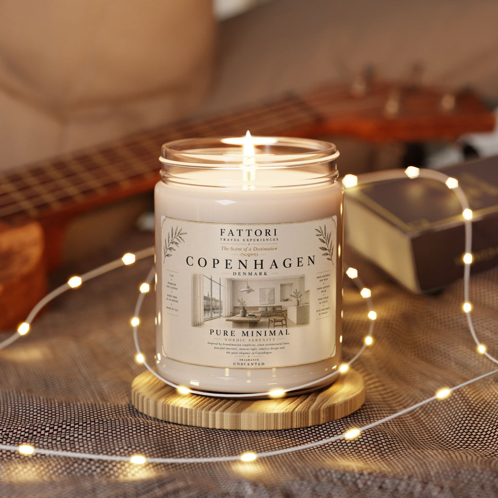 Luxury Copenhagen Pure Minimal Soy Candle | Fragrance-Free | 9oz Travel Candle