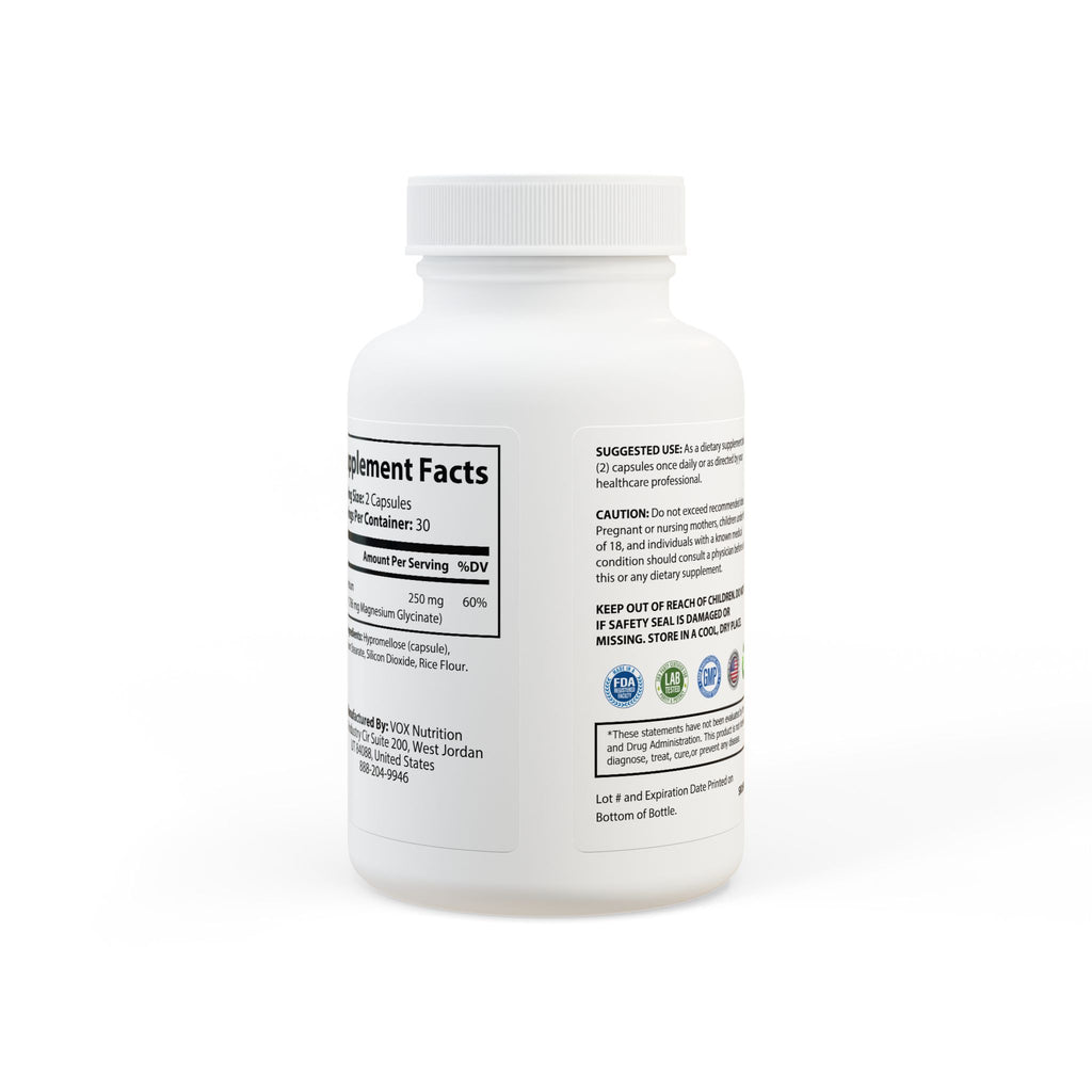 TRAVEL NIGHT RITUAL — Evening Magnesium Glycinate | 60 Capsules