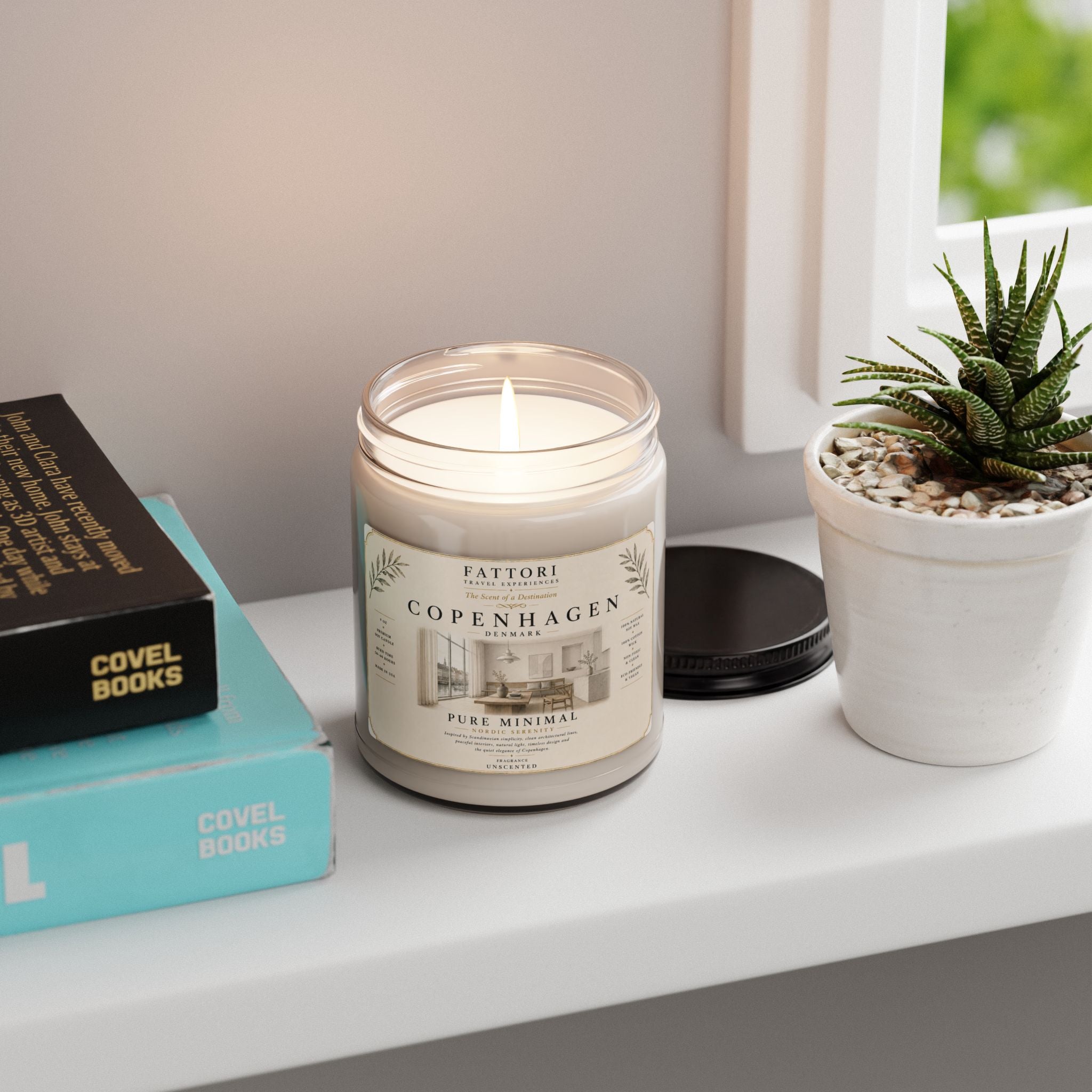 Luxury Copenhagen Pure Minimal Soy Candle | Fragrance-Free | 9oz Travel Candle