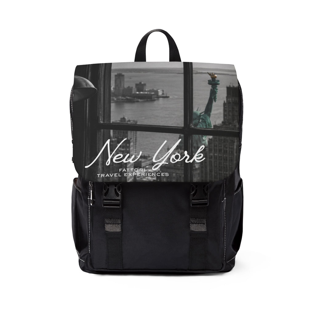 Luxury New York Backpack | Black & White Collection | Premium Oxford Canvas Travel Backpack