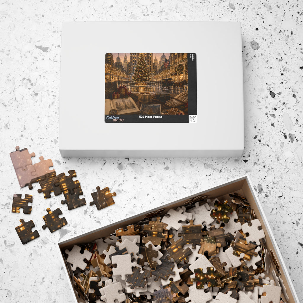 Luxury New York Christmas Puzzle | Fifth Avenue | 520 Piece Travel Puzzle