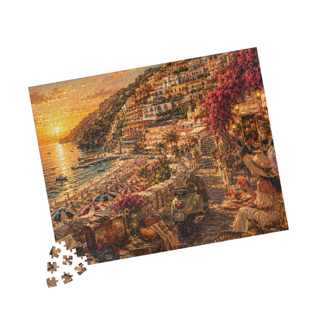 Luxury Positano Sunset Puzzle | Amalfi Coast | 520 Piece Travel Puzzle