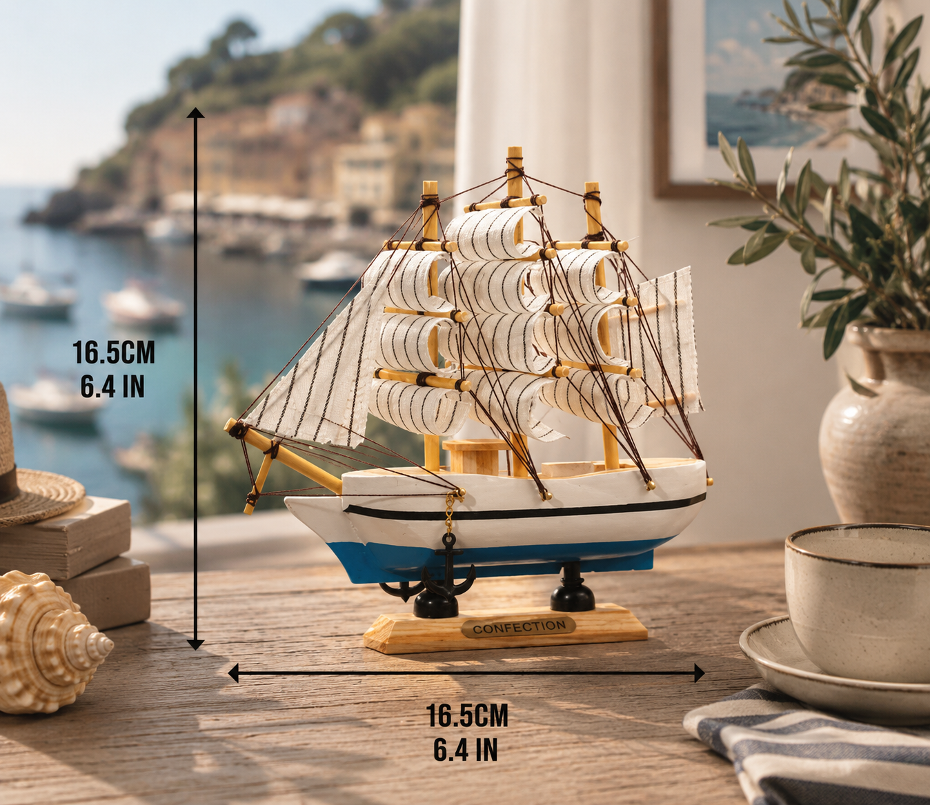 Portofino Memory – Italian Riviera Wooden Sailboat Décor