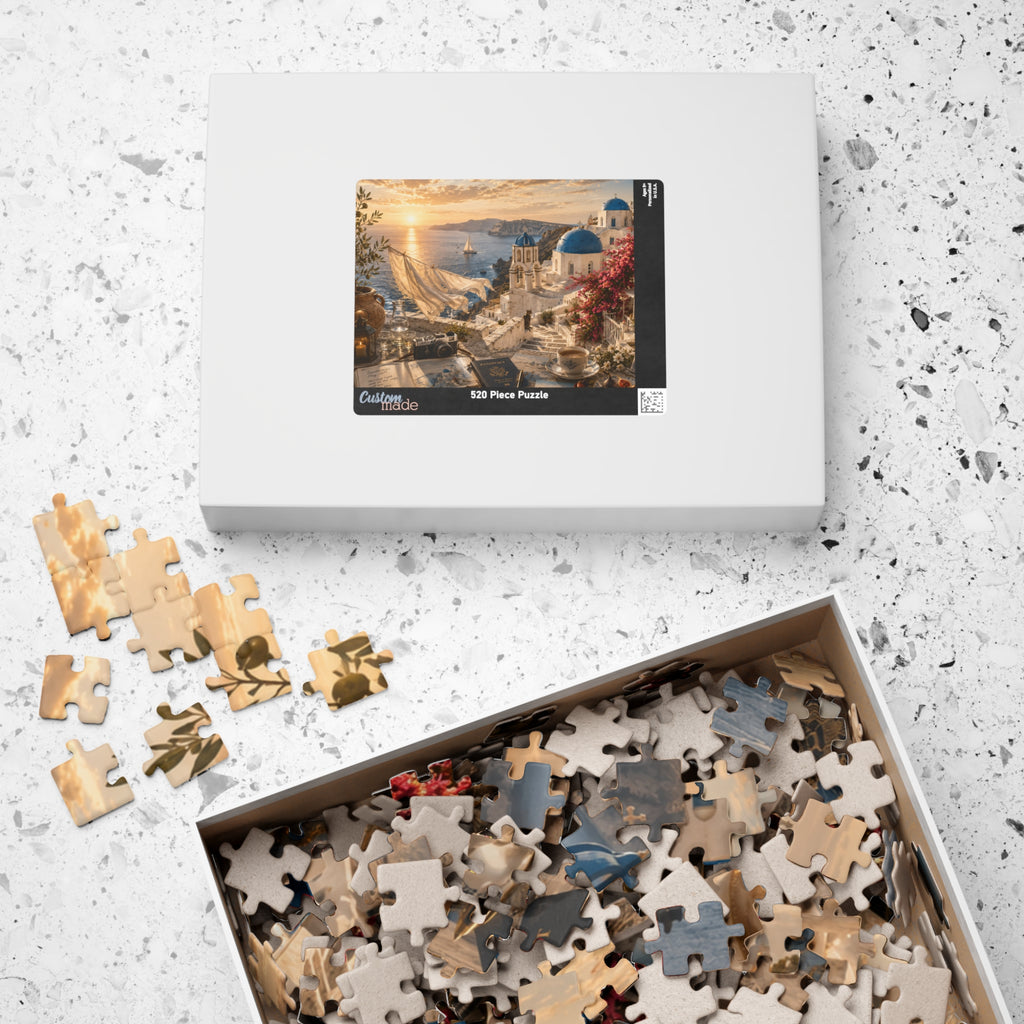 Luxury Santorini Morning Puzzle | Greece | 520 Piece Travel Puzzle