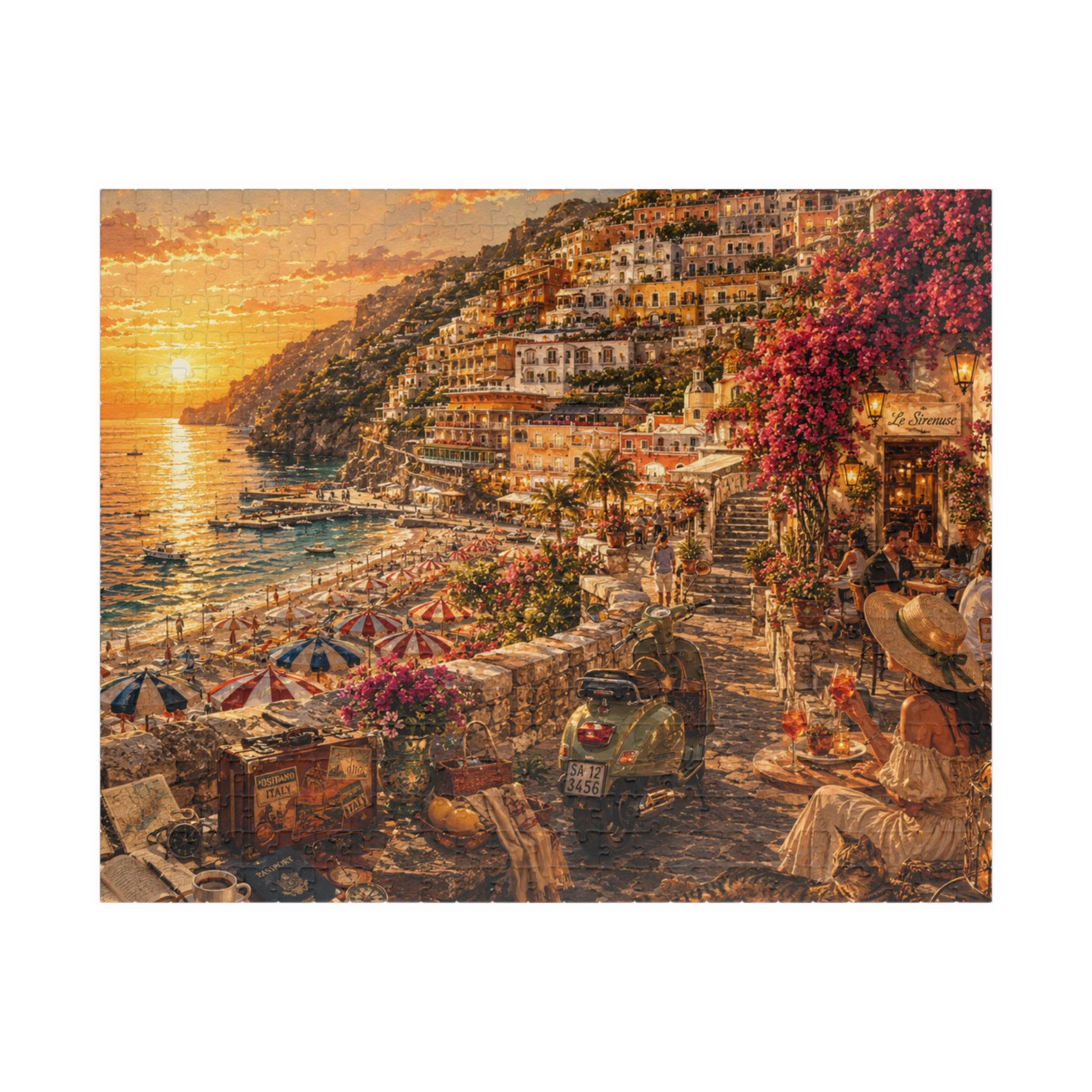 Luxury Positano Sunset Puzzle | Amalfi Coast | 520 Piece Travel Puzzle