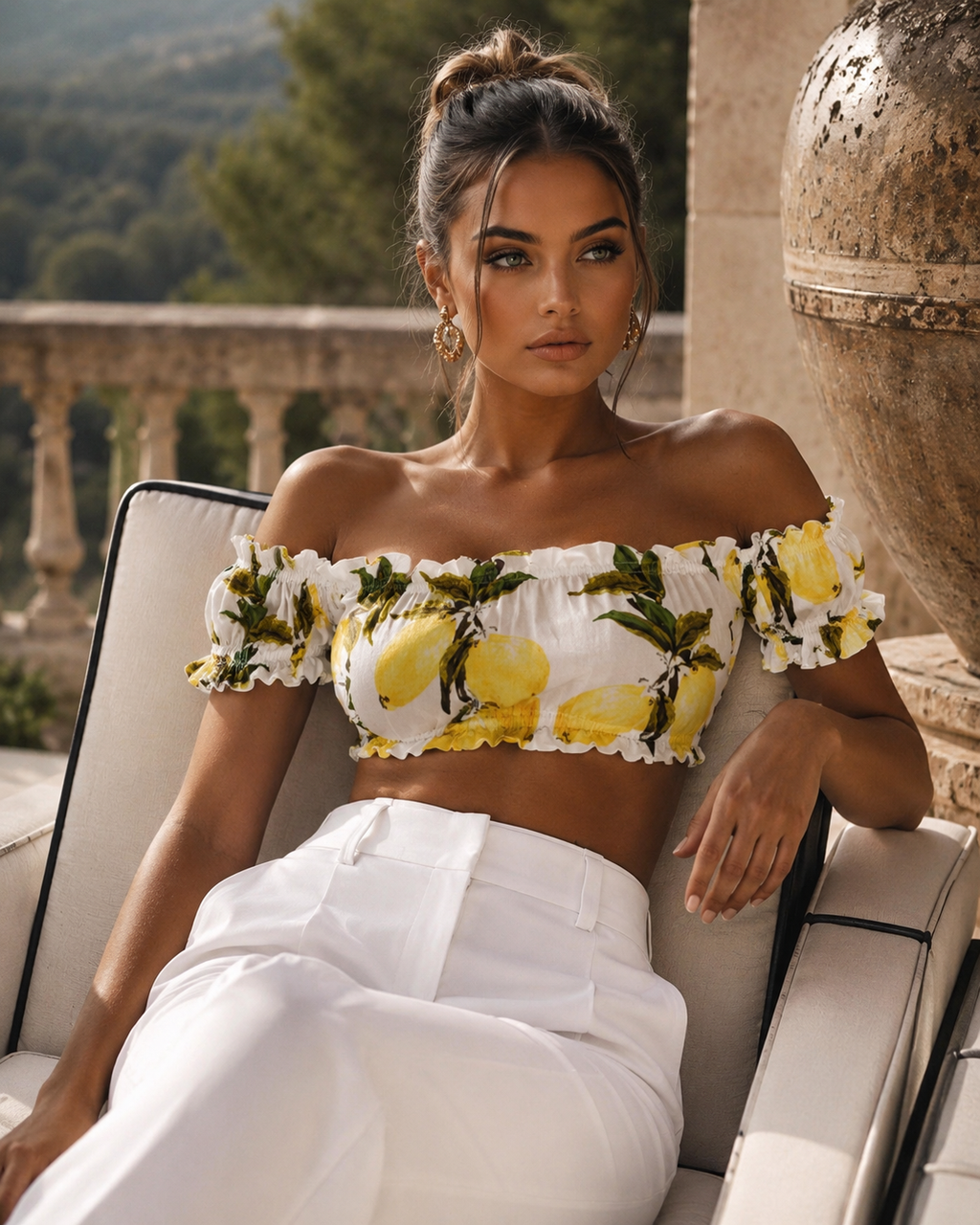 La Dolce Vita Lemon Crop Top