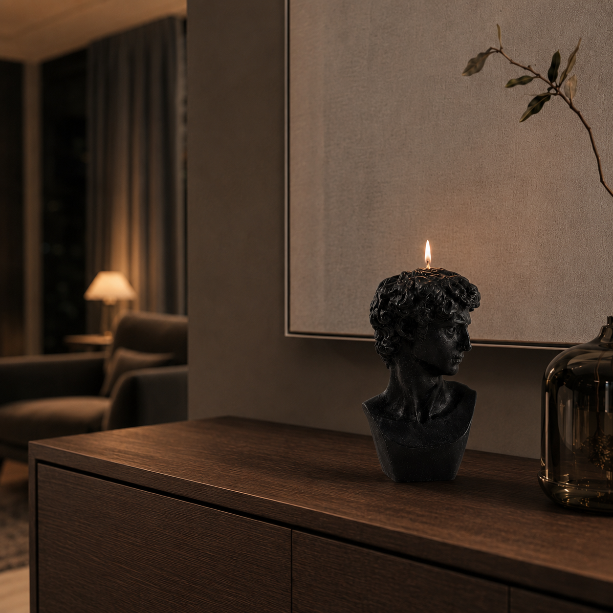 Florence David Statue Candle | Renaissance-Inspired Soy Wax Decor